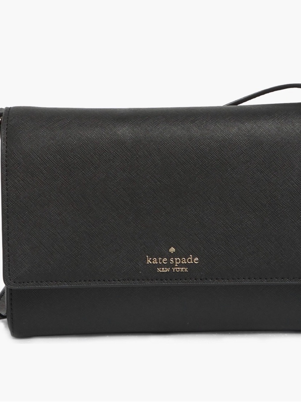 kate spade New York Black Pebbled Leather Crossbody Bag w/ Adjustable Strap